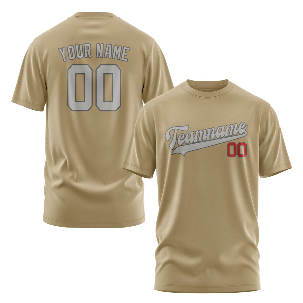 Custom Light Khaki Gray T-Shirt