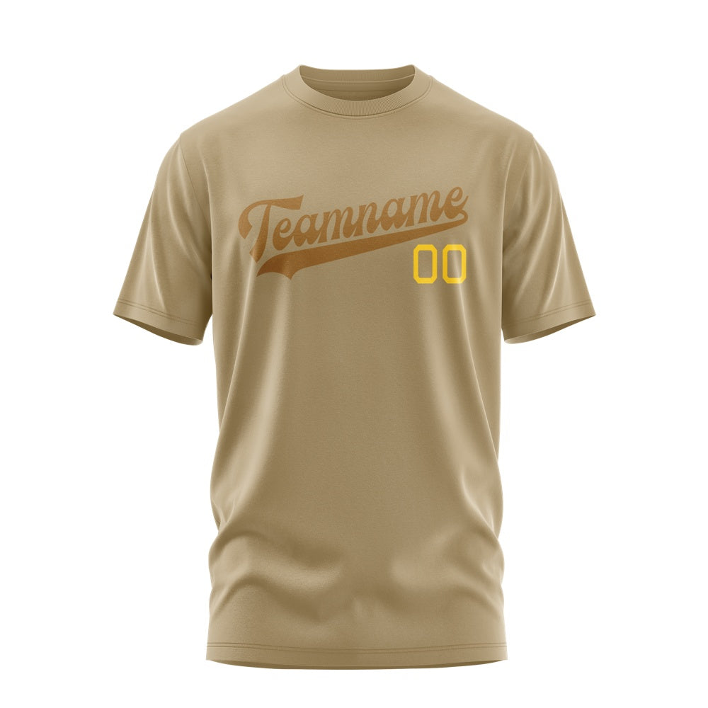 Custom Light Khaki Khaki T-Shirt