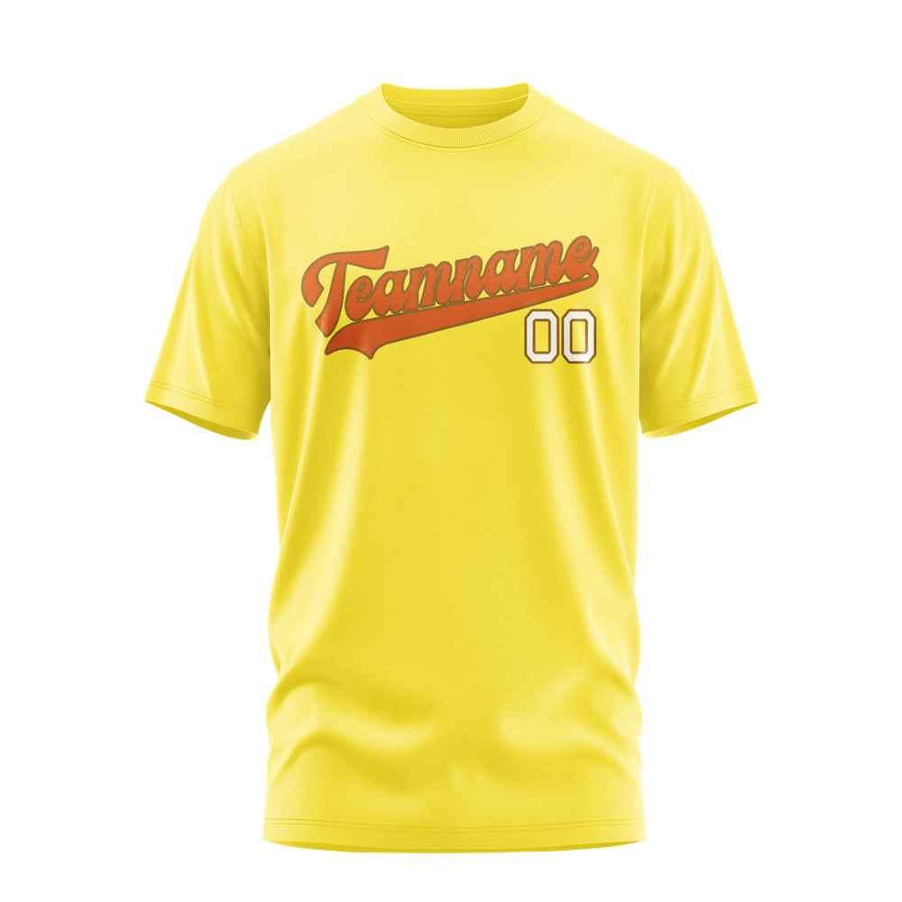 Custom Light Yellow Orange T-Shirt