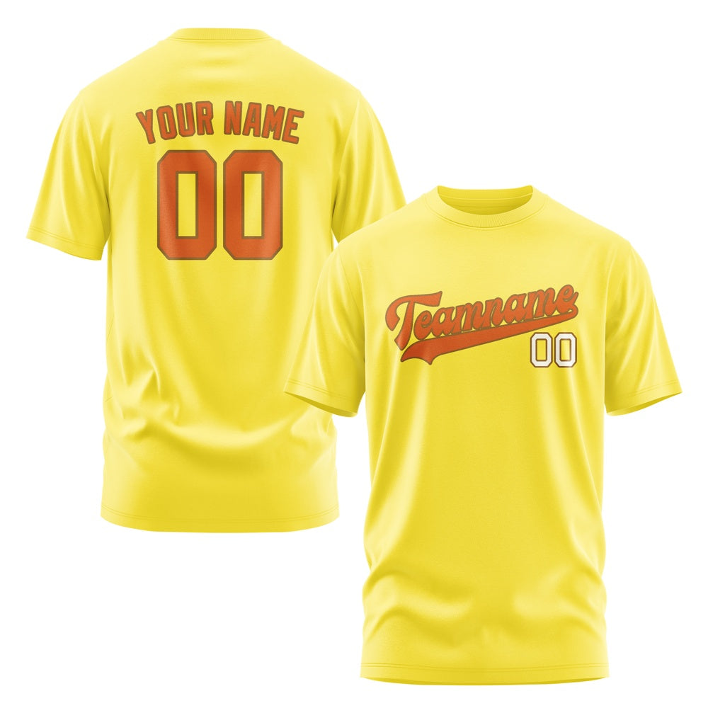 Custom Light Yellow Orange T-Shirt