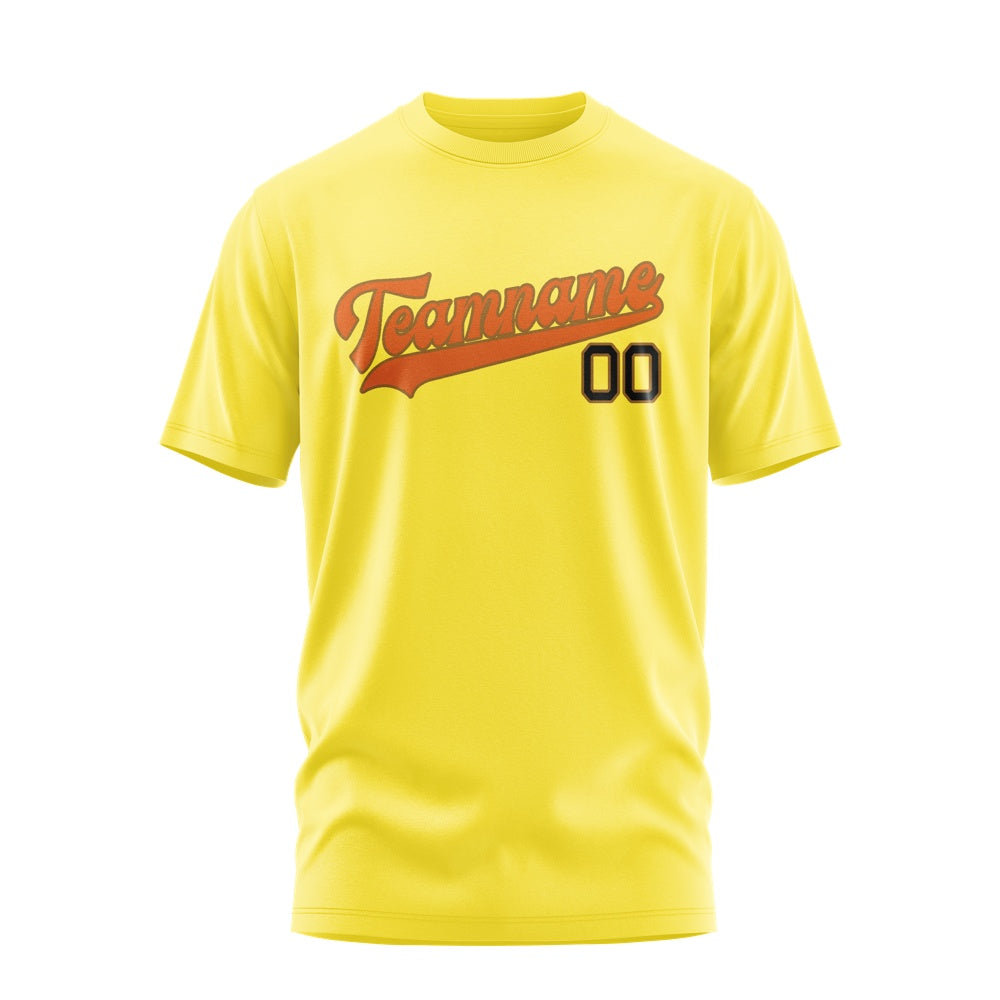 Custom Light Yellow Orange T-Shirt