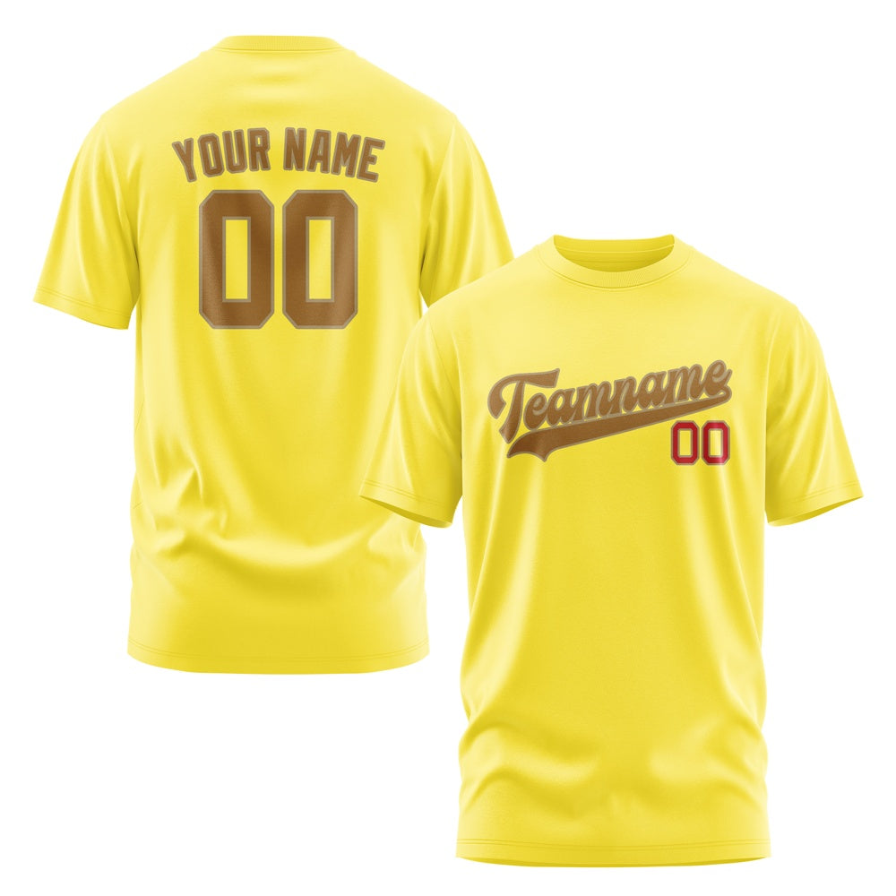 Custom Light Yellow Khaki T-Shirt