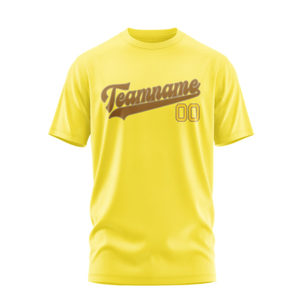 Custom Light Yellow Khaki T-Shirt