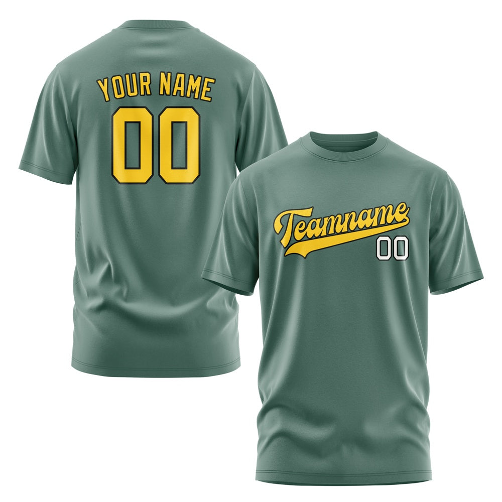 Custom Blue Green Gold T-Shirt