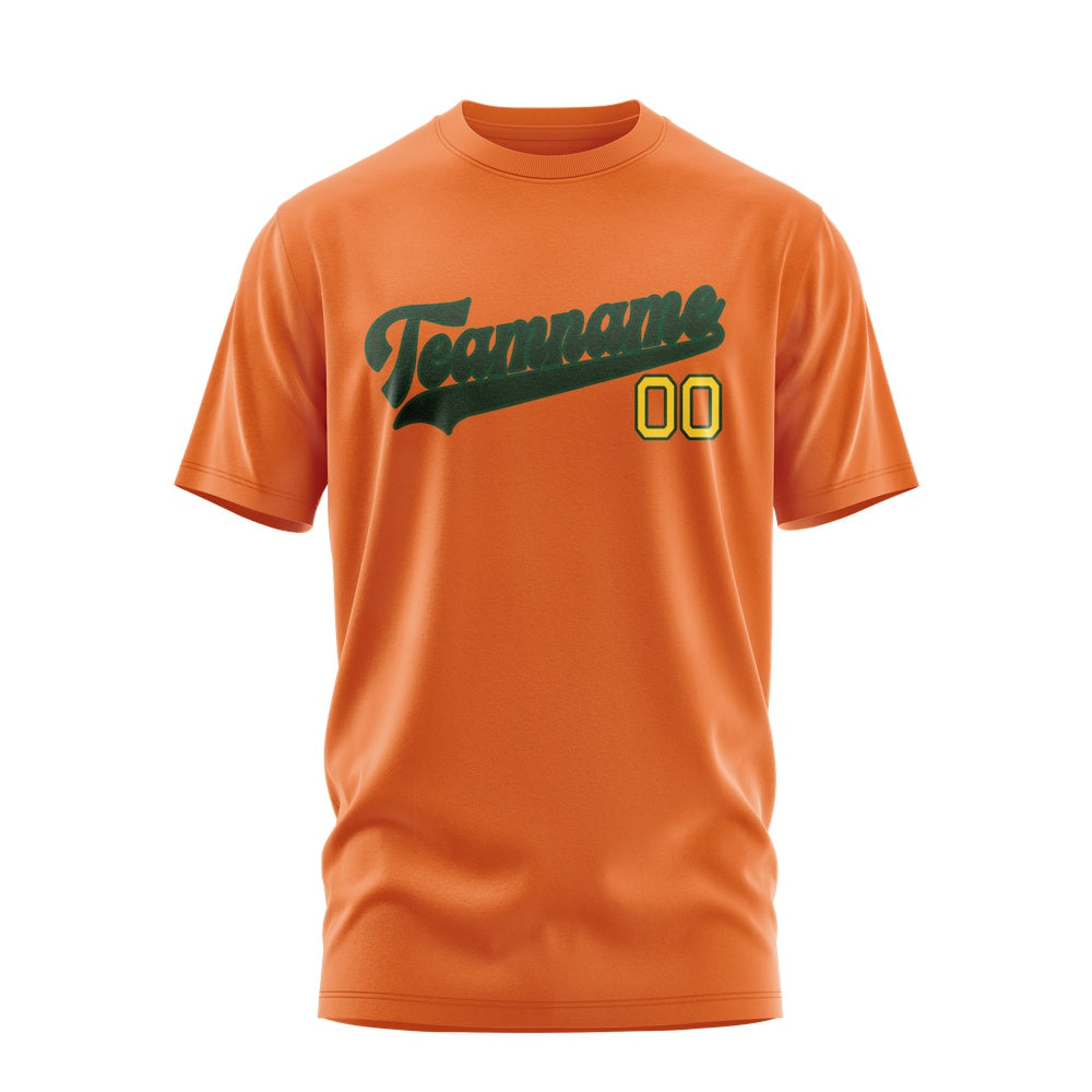 Custom Orange Dark Green T-Shirt