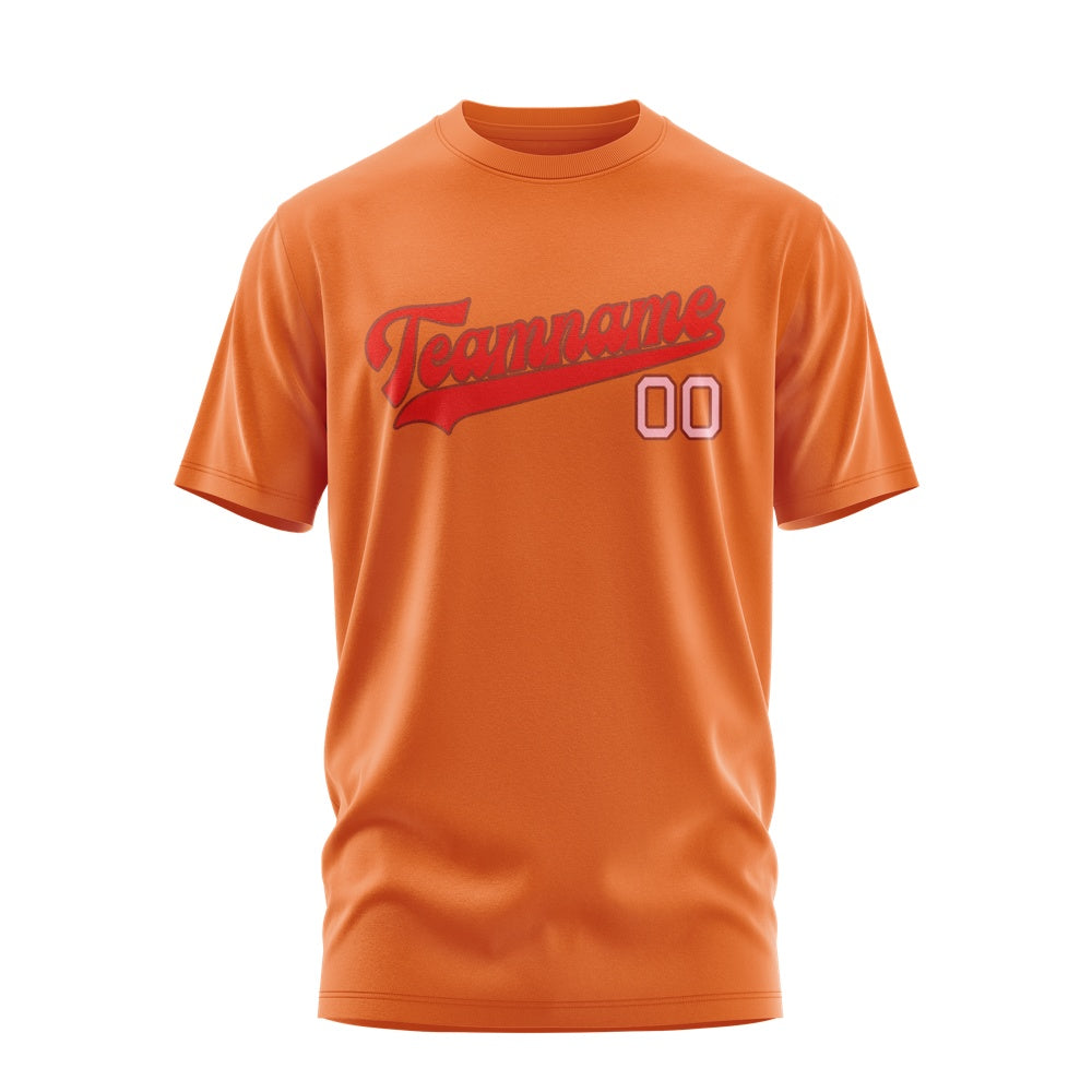 Custom Orange Orange Red T-Shirt