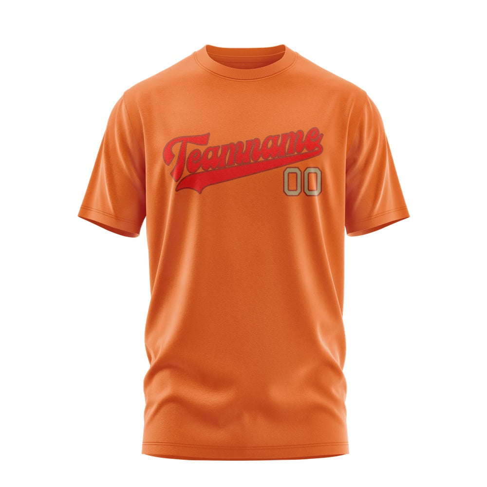 Custom Orange Orange Red T-Shirt