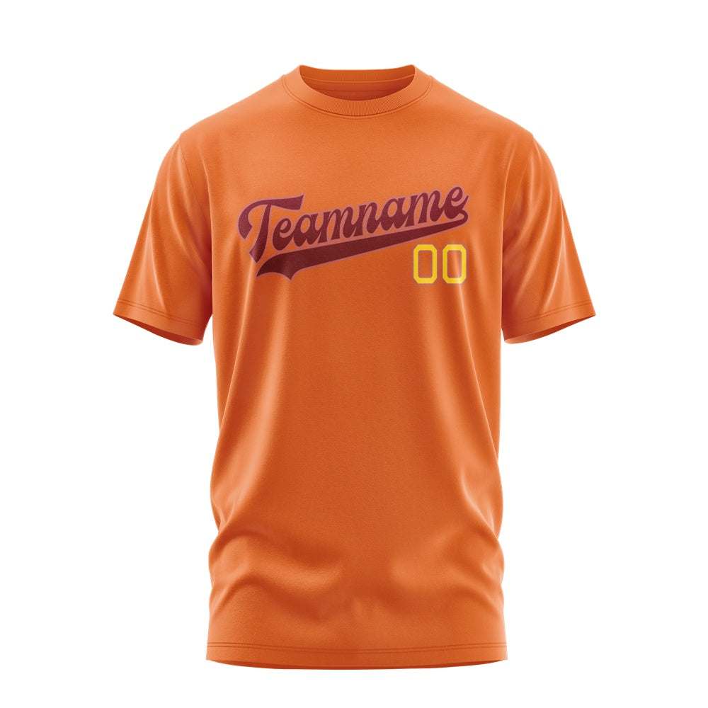 Custom Orange Crimson Red T-Shirt