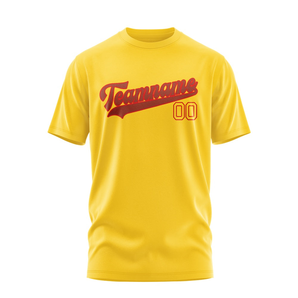 Custom Gold Coral Red T-Shirt